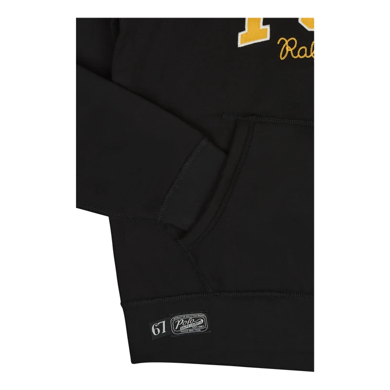 The RL Fleece Logo Hoodie Polo Black