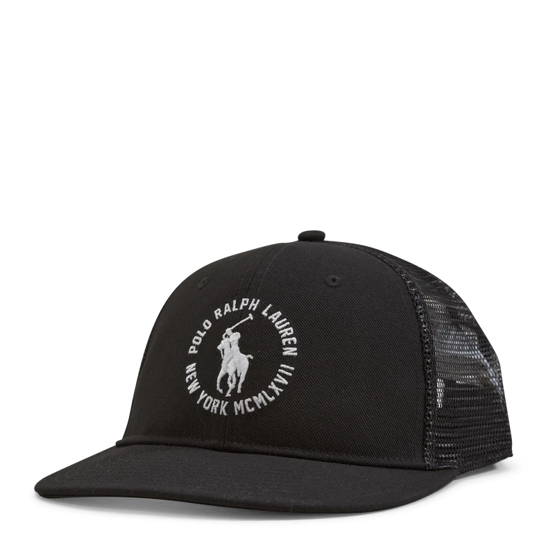 Twill Trucker Cap Polo Black