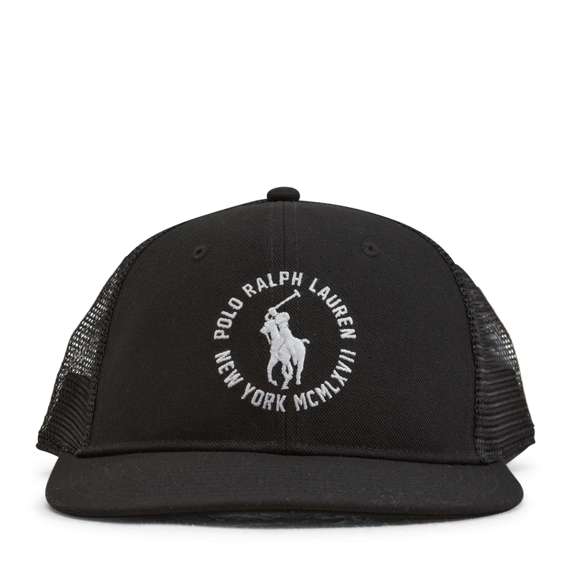 Twill Trucker Cap Polo Black