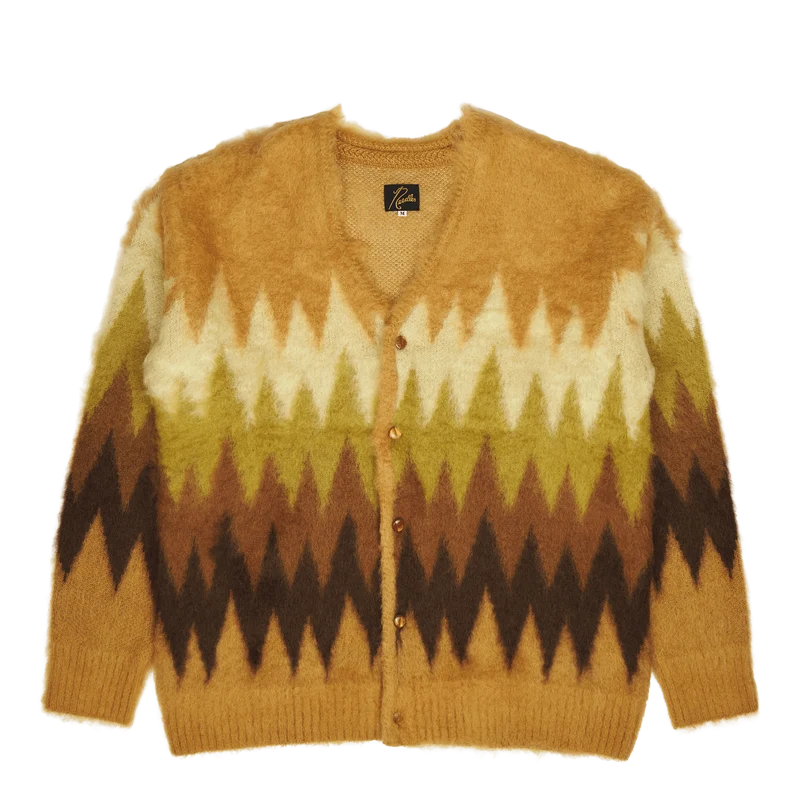 Mohair Cardigan - Zigzag Taupe