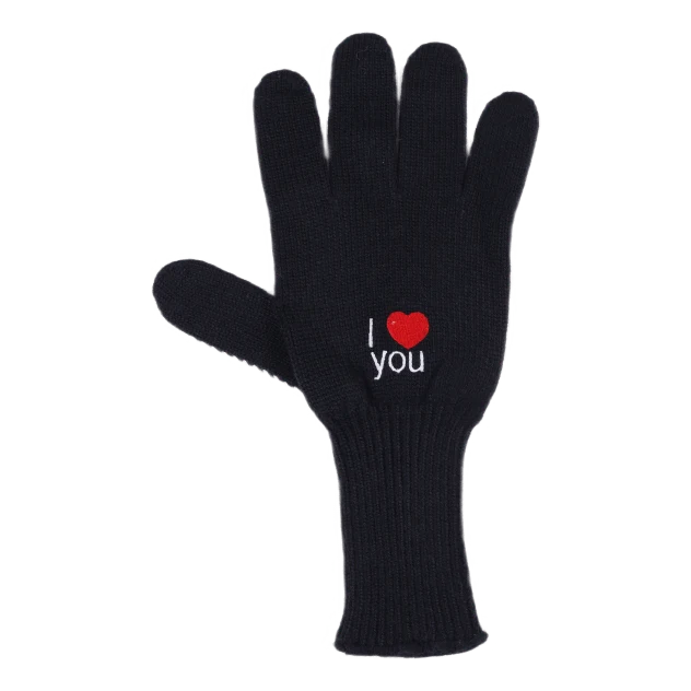 I Love You Gloves Navy Red