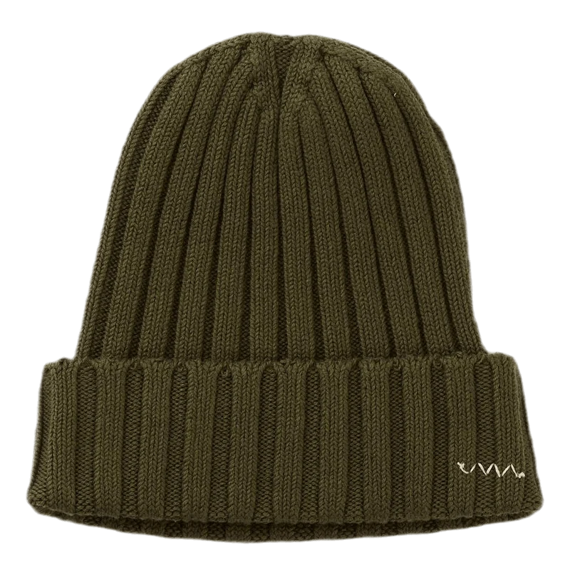 Knit Cap Cotton Olive