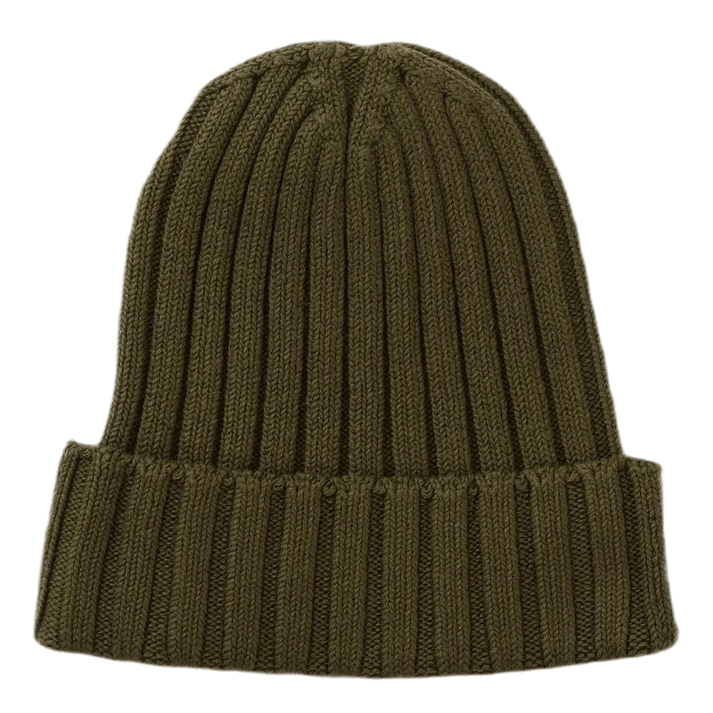 Knit Cap Cotton Olive