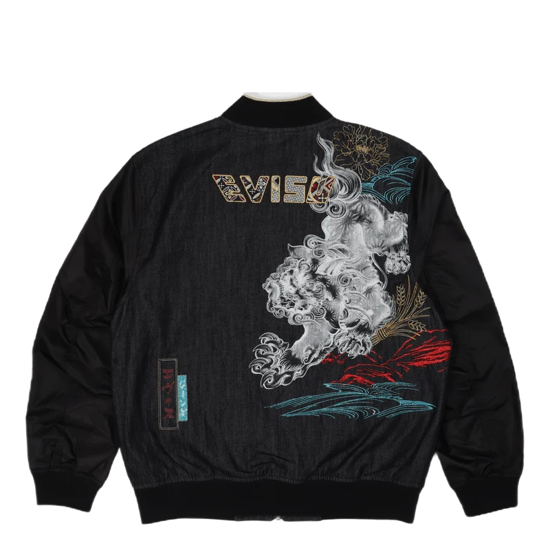 Komainu Embroidered Fab Blocki Black
