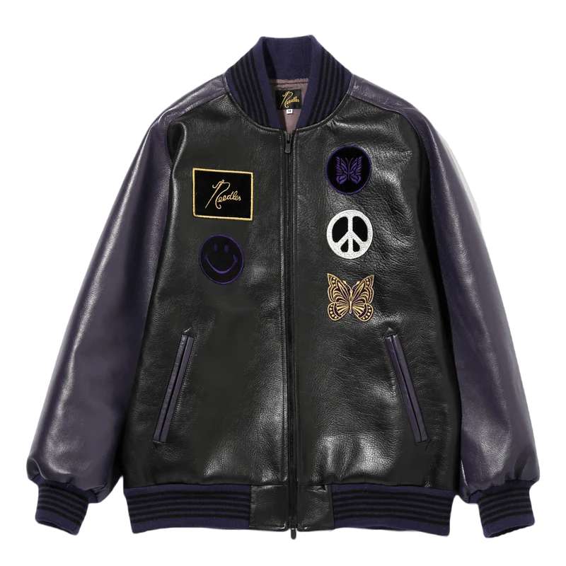Award Jacket - Cowhide Lthr. Purple