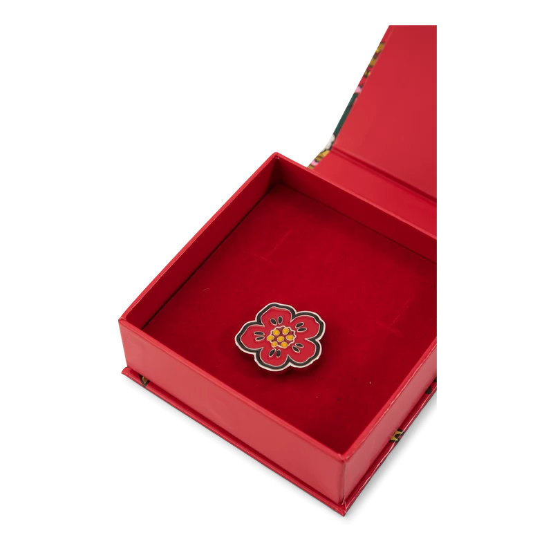 Ring Boke Flower Medium Red