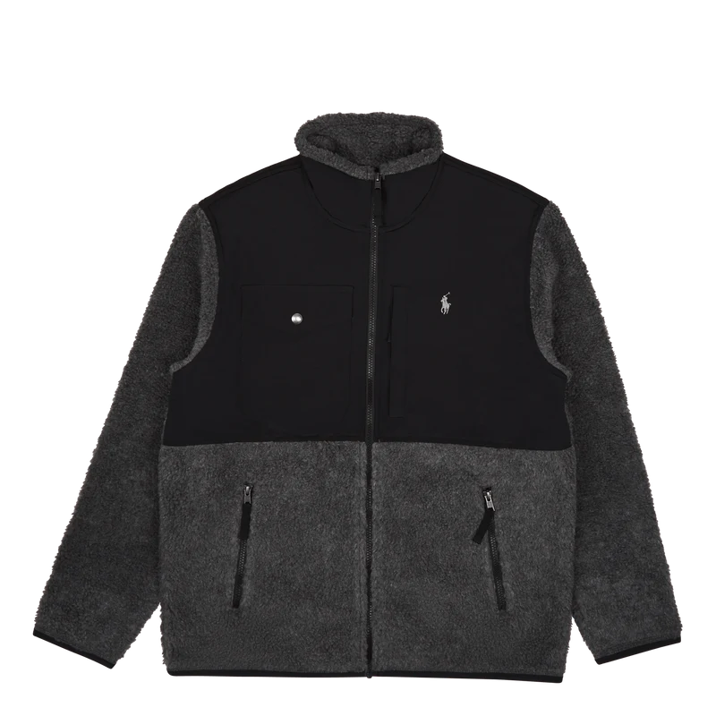 Wind-Blocking Hybrid Jacket Barclay Heather/Polo Black