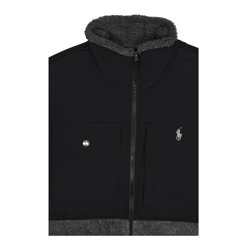 Wind-Blocking Hybrid Jacket Barclay Heather/Polo Black