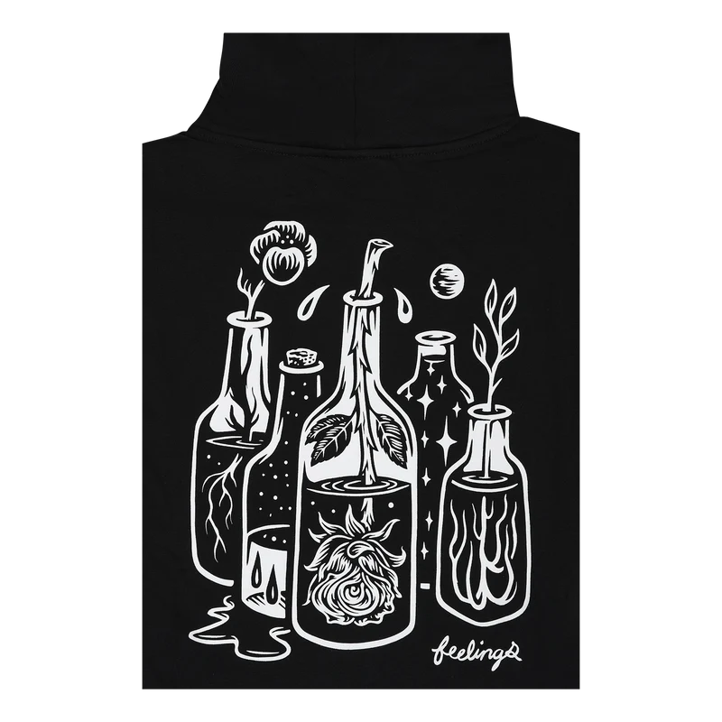 Rose Hooded Sweatshirt Black