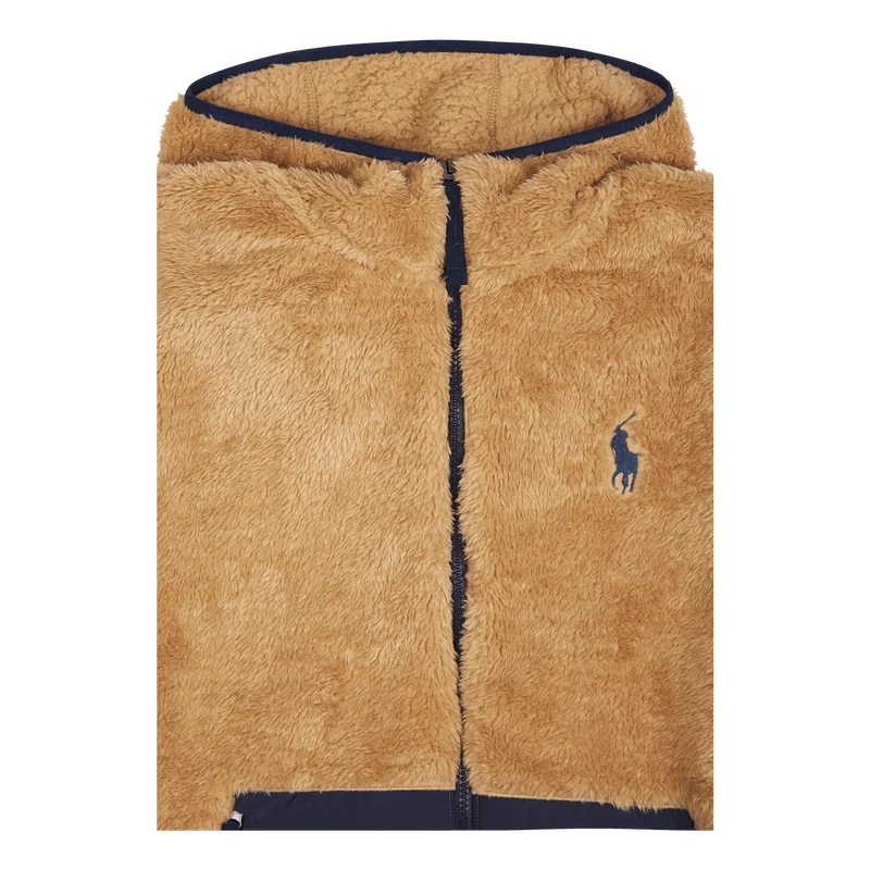 Pile Fleece Full-Zip Hoodie Vintage Khaki/Newport Navy