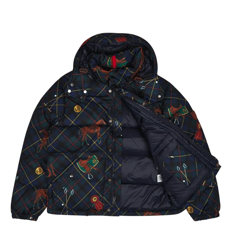 Water-Resistant Equestrian Down Jacket Martingale Toss