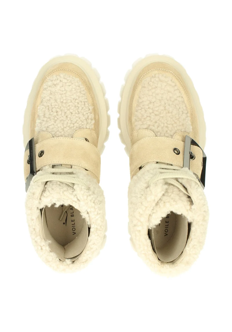Grenelle Lace Buckle Fur Suede lt.beige