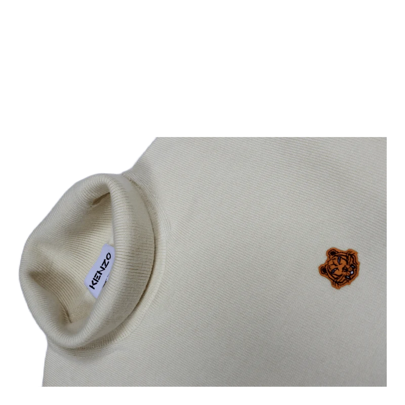 Tiger Crest Turtleneck Jumper Cream