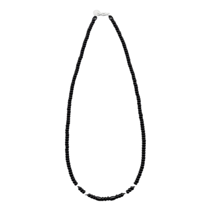 Stone Beads / S-necklace Black