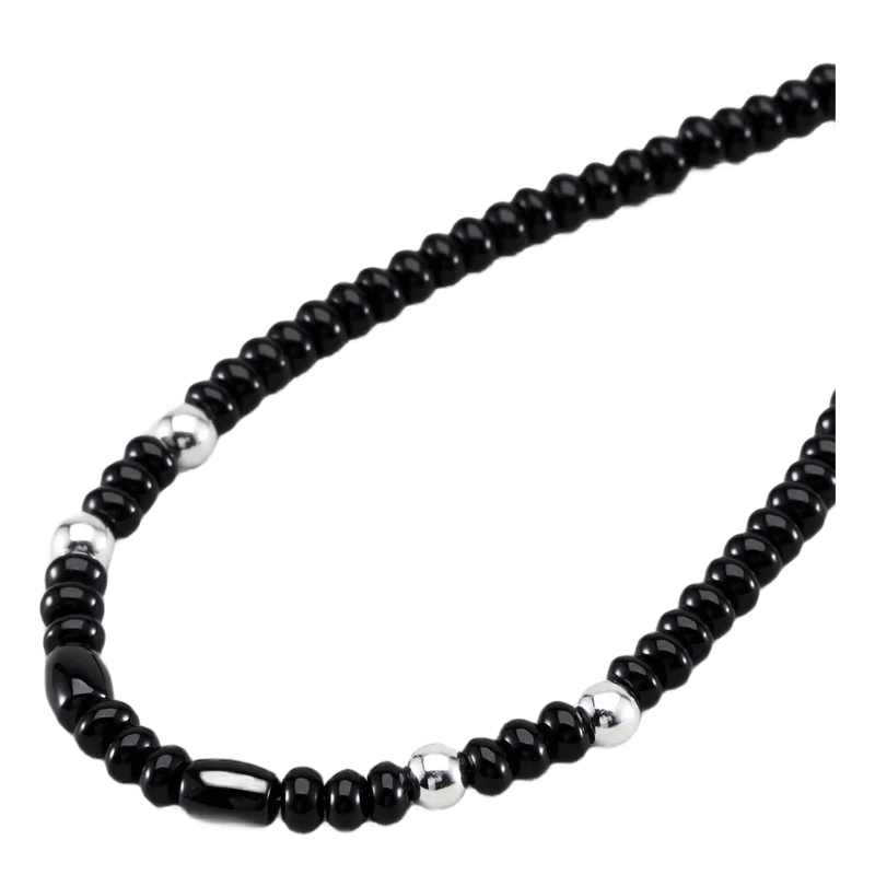 Stone Beads / S-necklace Black