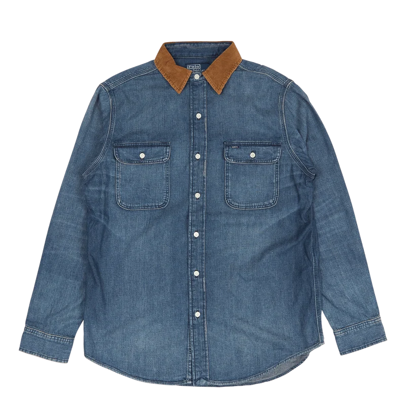 Classic Fit Denim Corduroy-Collar Shirt Northgrove