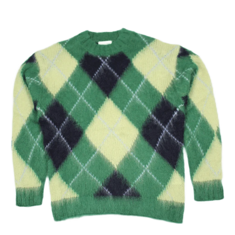 Argyle Comfort Jumper Almond Green