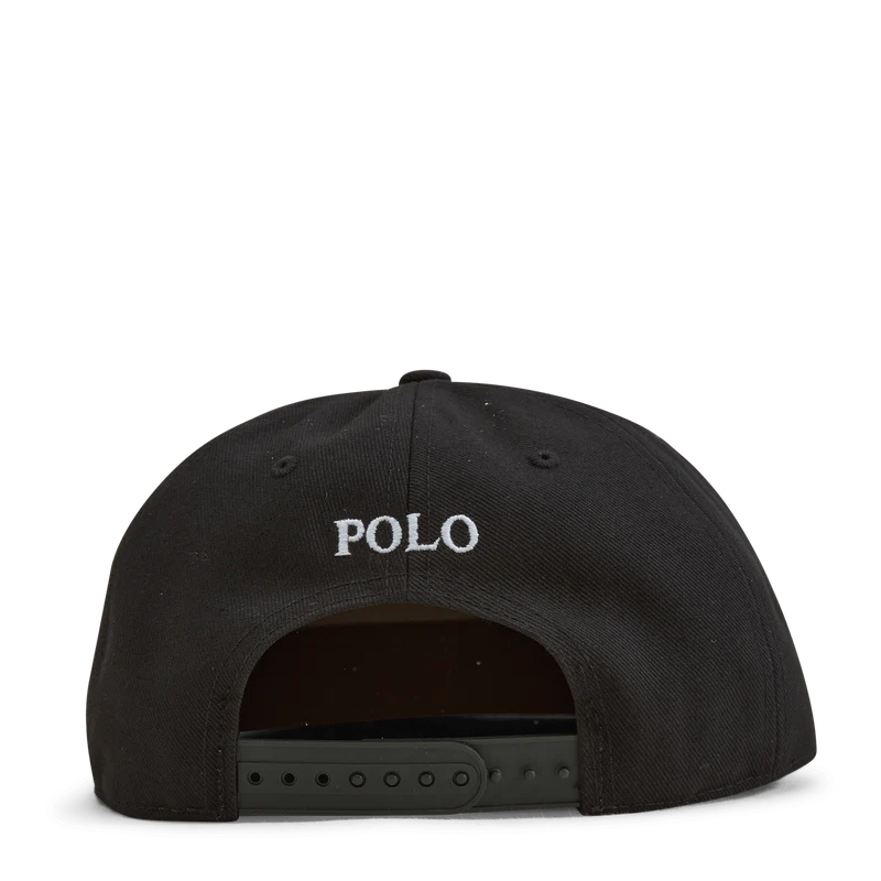 Twill High-Crown Ball Cap Polo Black