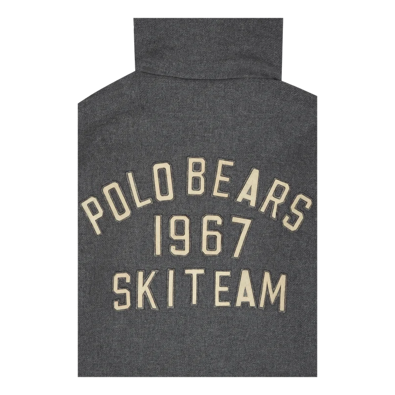 Letterman Wool Hooded Jacket Grey Heather