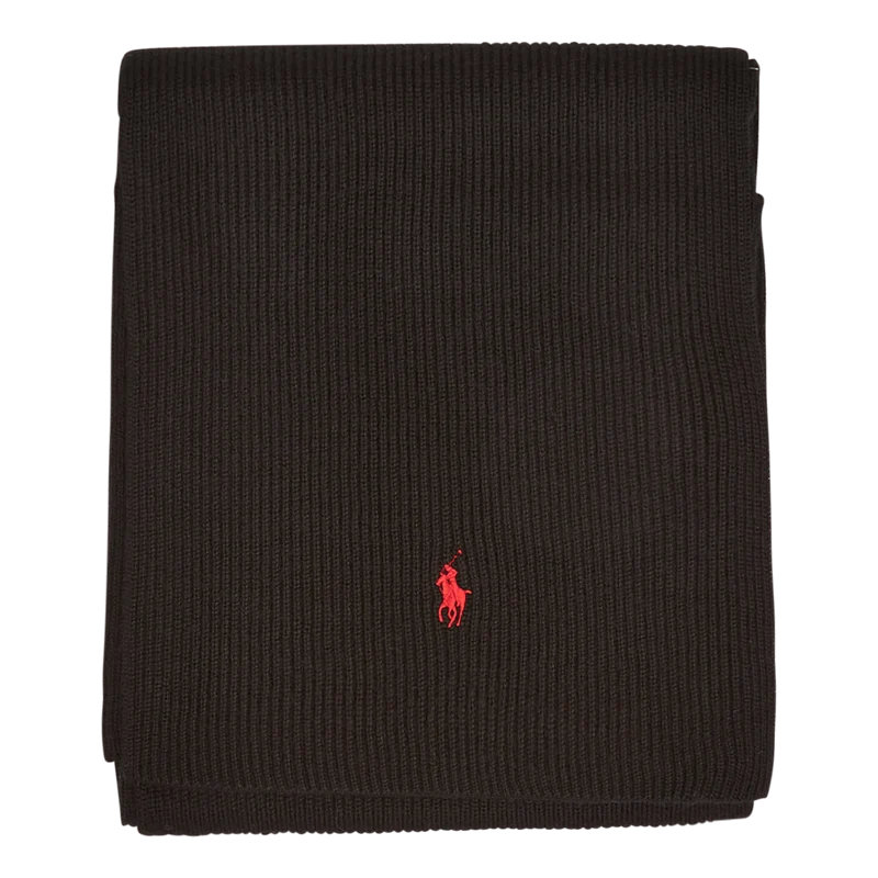 Signature Pony Wool Scarf Polo Black