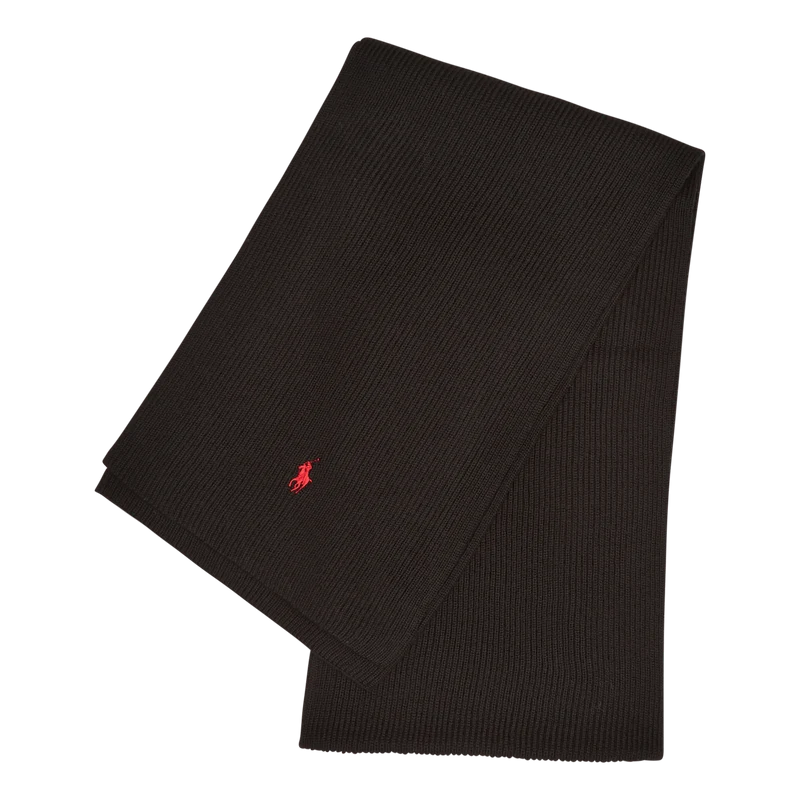 Signature Pony Wool Scarf Polo Black
