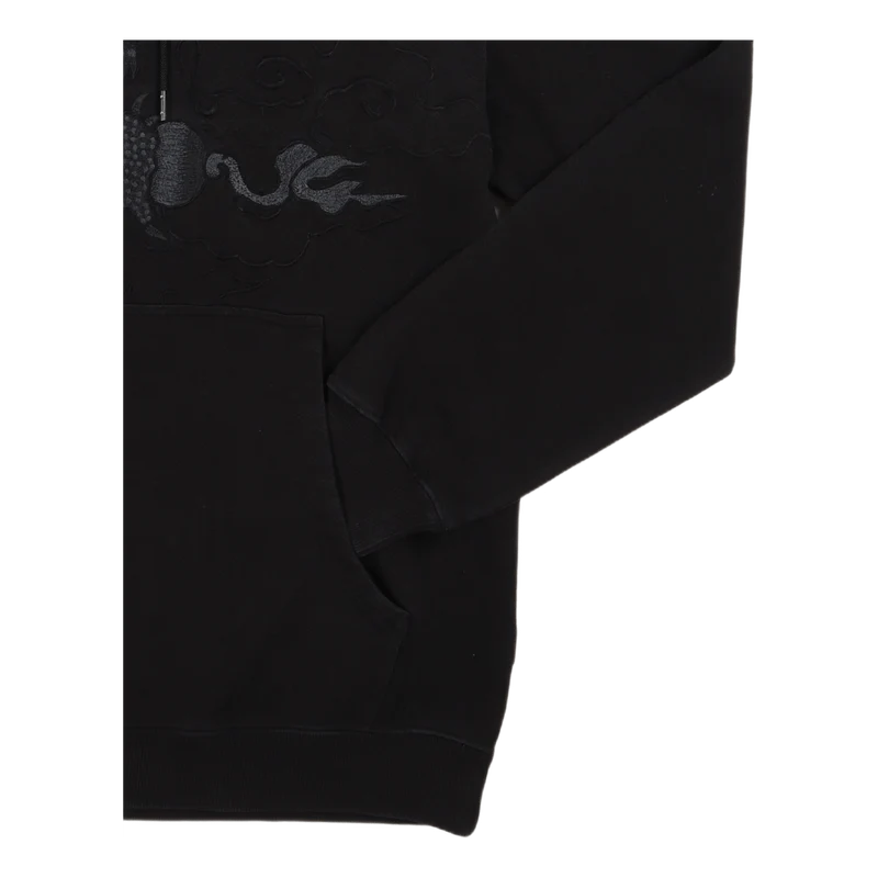 Tibetan Dragon Hooded Sweat Wa Black