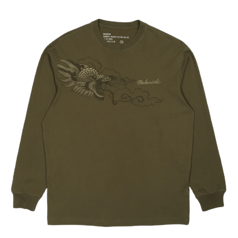 Tibetan Dragon L/s T-shirt Was Olive