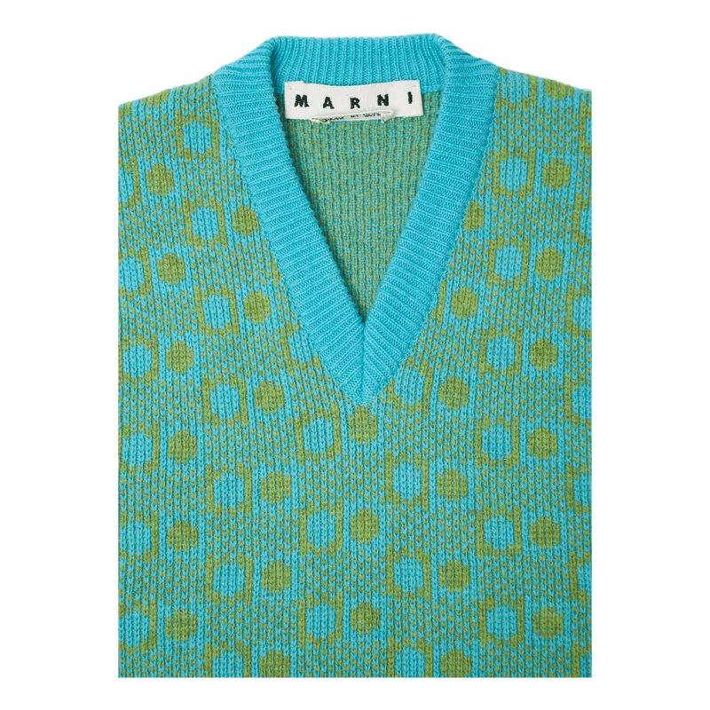 Maglia Collo V Turquoise