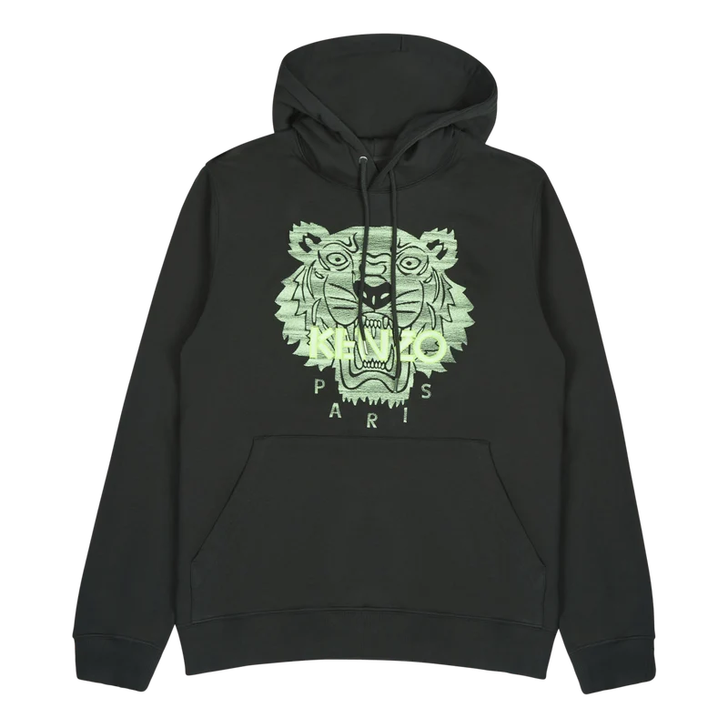 Neon Tiger Hoodie Dark Khaki