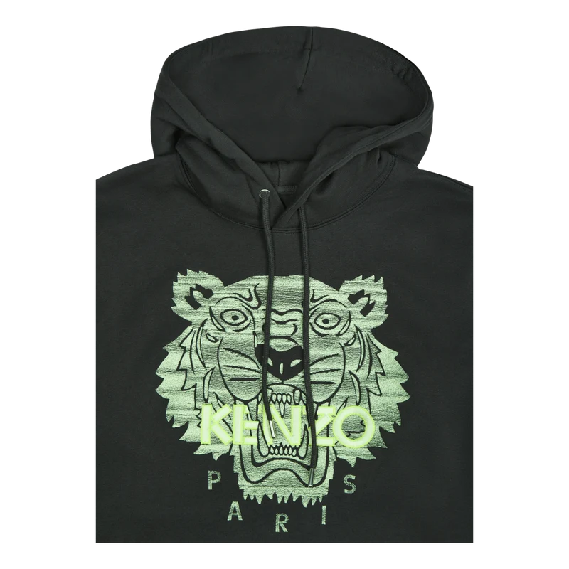 Neon Tiger Hoodie Dark Khaki