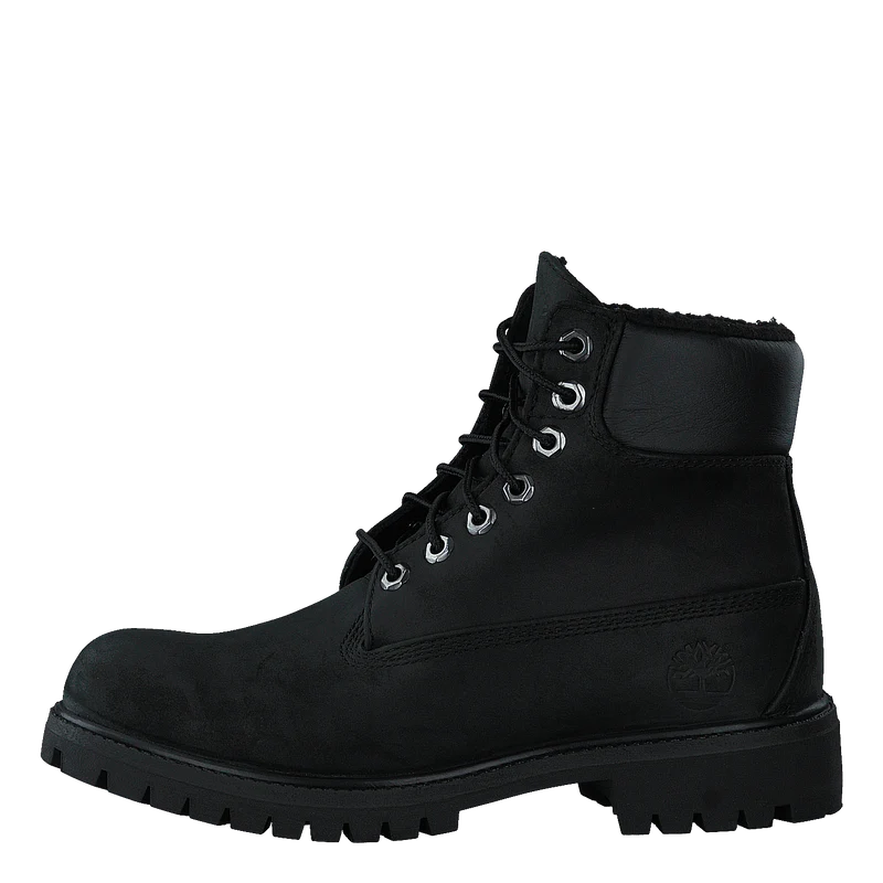 6" Prem Fur Lined Blk Black