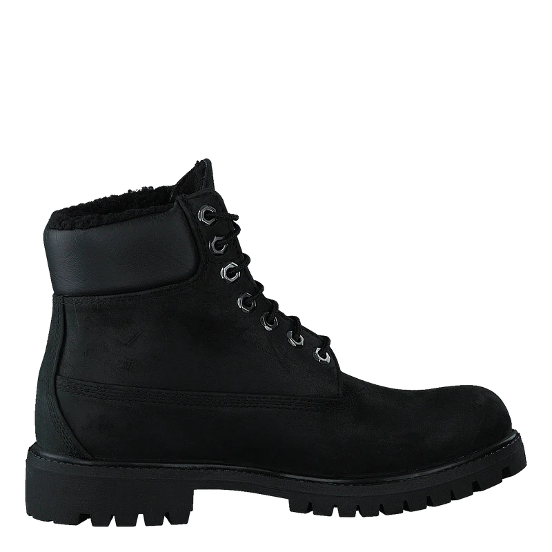 6" Prem Fur Lined Blk Black