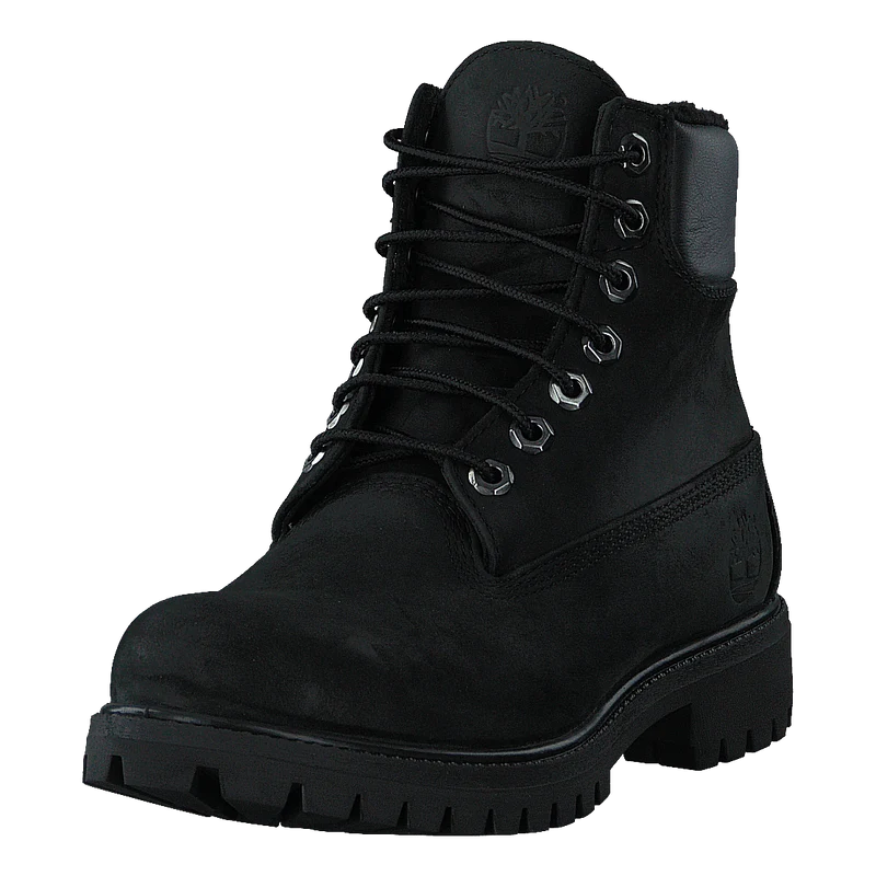 6" Prem Fur Lined Blk Black