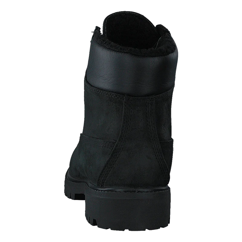 6" Prem Fur Lined Blk Black