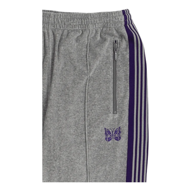 Narrow Track Pant Velour Grey