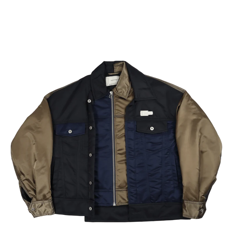 Deconstructed Nylon Panelled J Kahki/black/navy