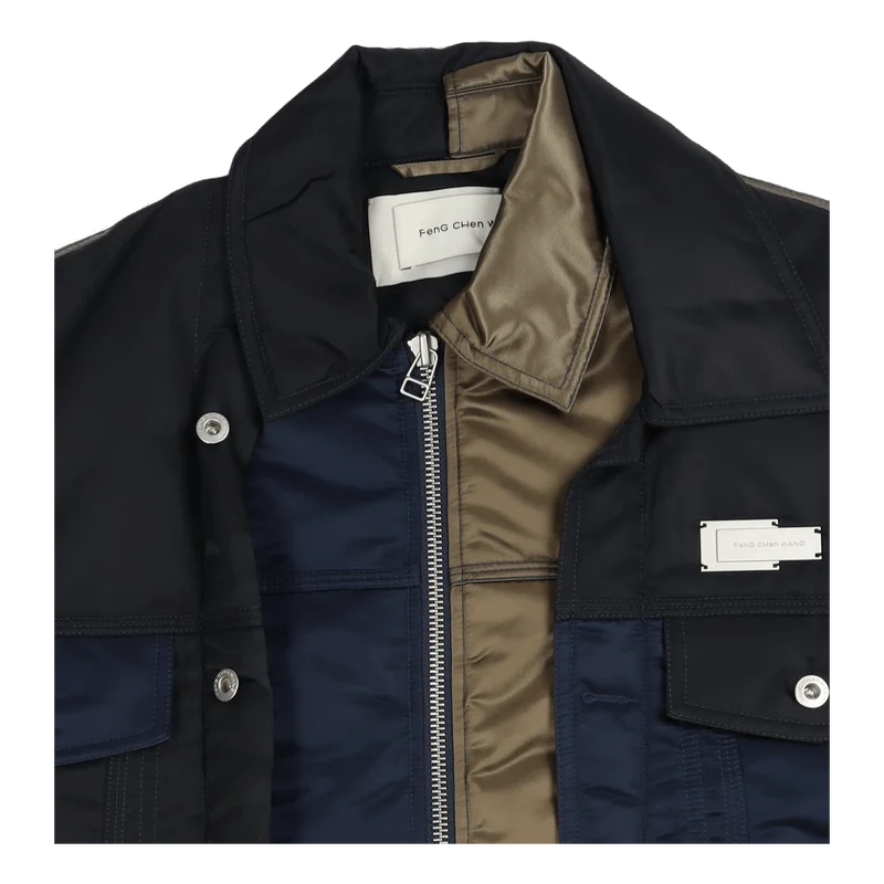 Deconstructed Nylon Panelled J Kahki/black/navy