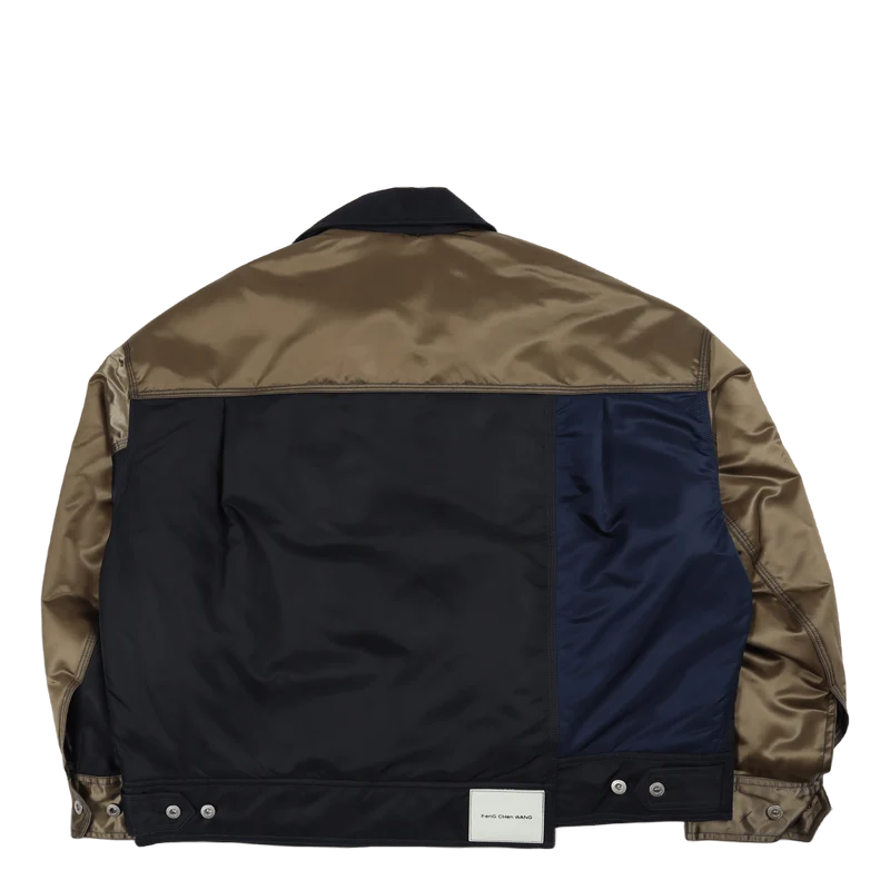Deconstructed Nylon Panelled J Kahki/black/navy