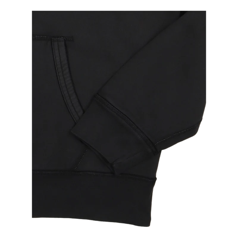 Garment-Dyed Fleece Hoodie Polo Black