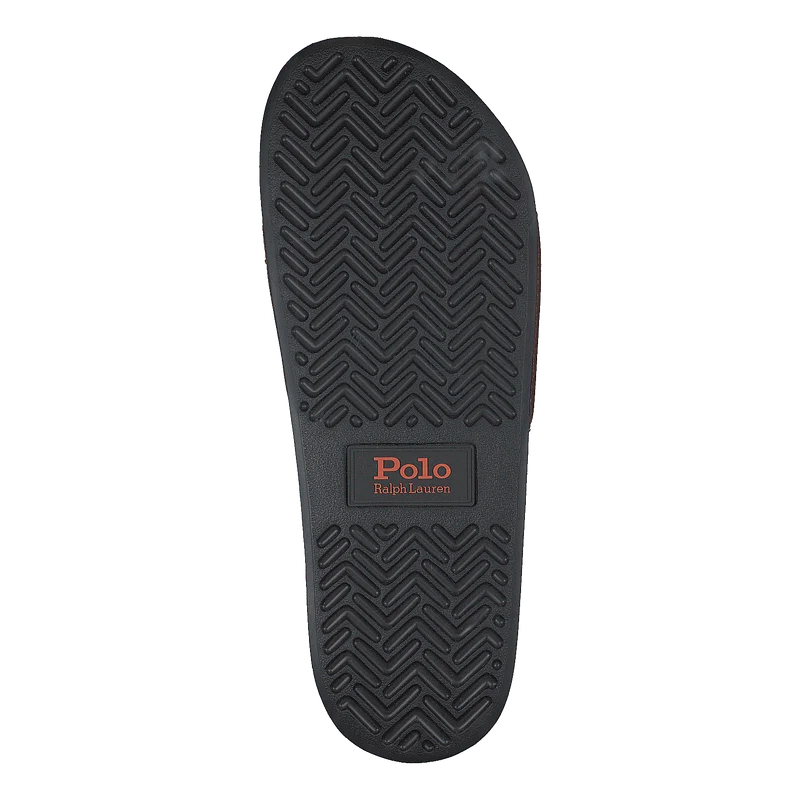 Signature Pony Leather Slide Dk Brown/Snuff