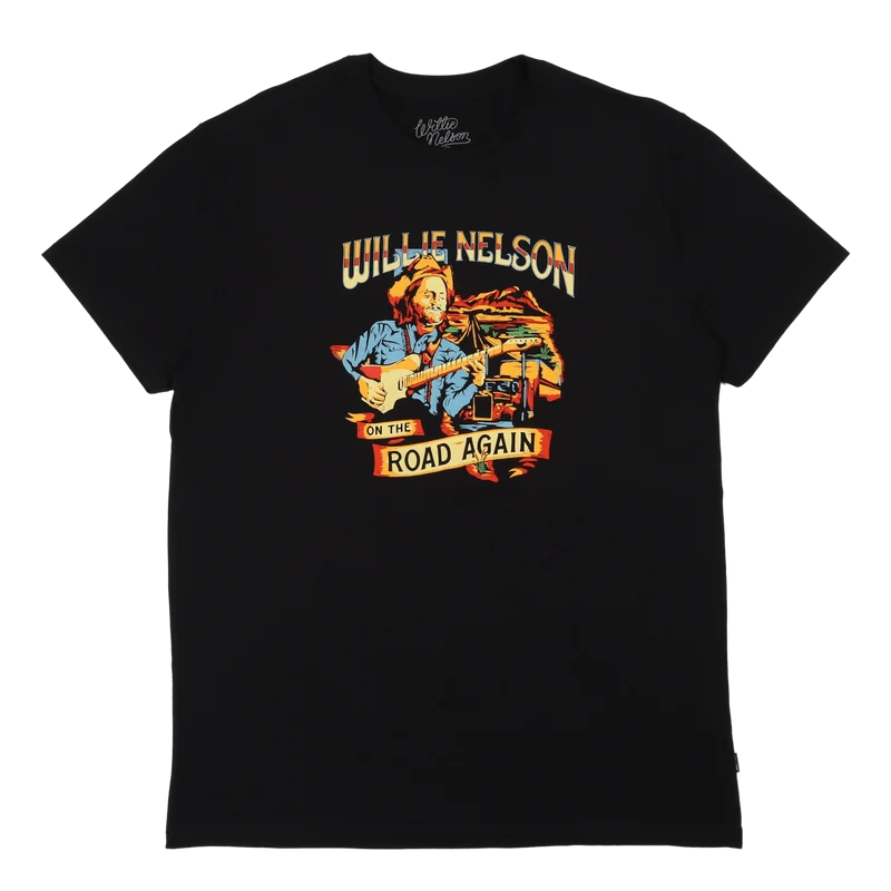 Willie Nelson Again Road S/s T Black