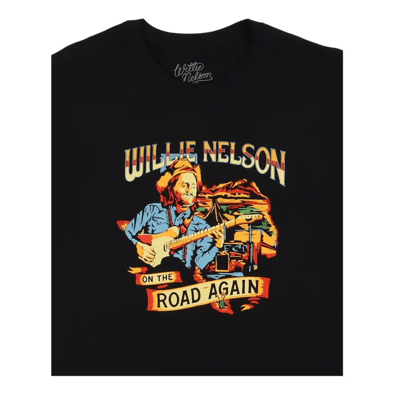 Willie Nelson Again Road S/s T Black