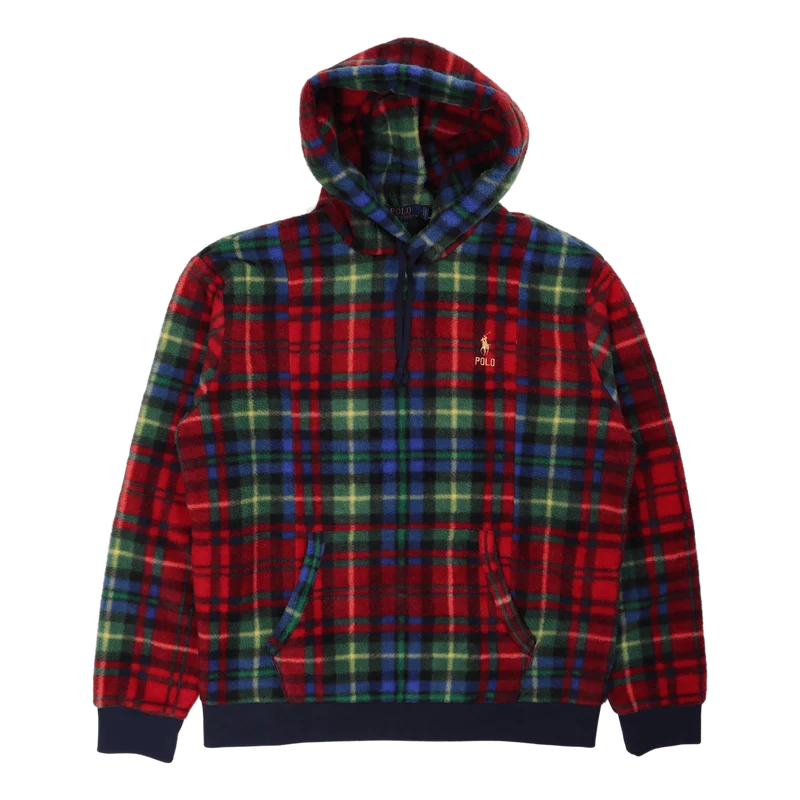 Plaid Fleece Hoodie Royal Crimson Plaid