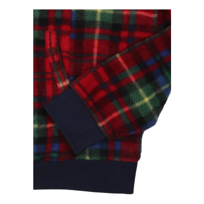 Plaid Fleece Hoodie Royal Crimson Plaid