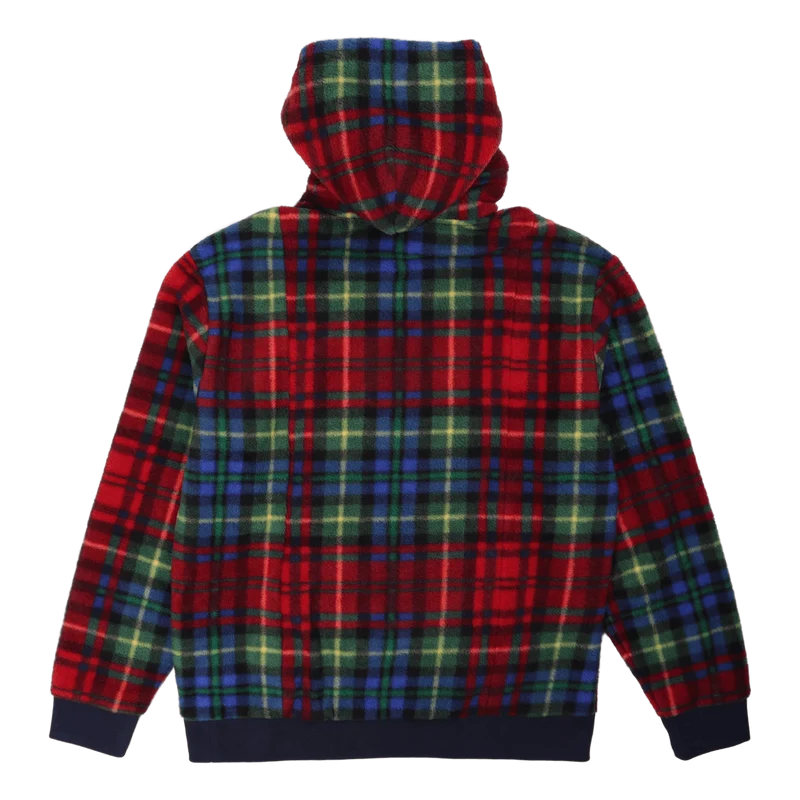 Plaid Fleece Hoodie Royal Crimson Plaid