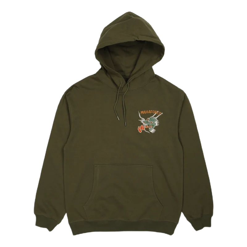 Maha Force Embroidered Hoody O Olive
