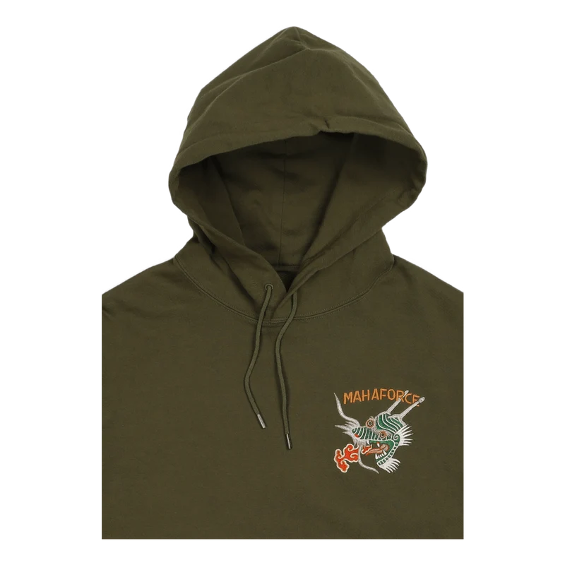 Maha Force Embroidered Hoody O Olive