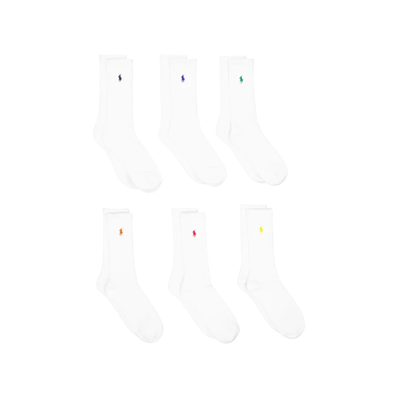 Cotton-Blend Crew Sock 6-Pack White Colored Pp