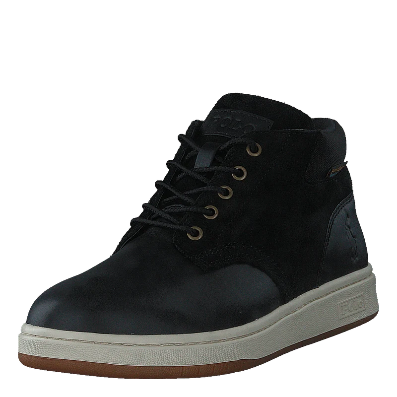 Waterproof Leather-Suede Sneaker Boot Black
