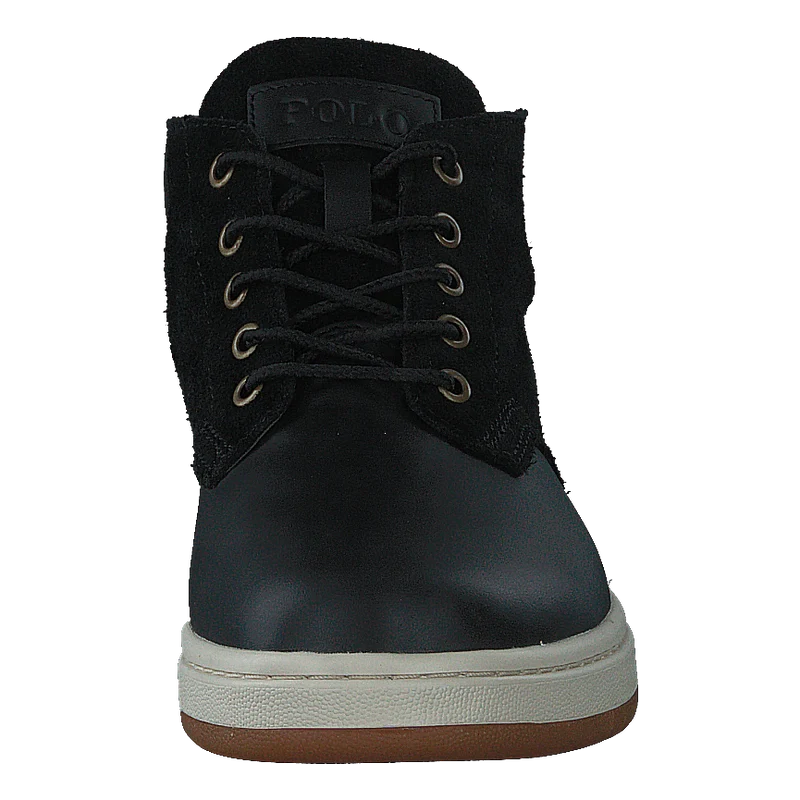Waterproof Leather-Suede Sneaker Boot Black